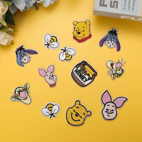 12 قطعة من الحديد على الرقع، رقعات خياطة مطرزة على شكل دب طفل لطيف يمكنك صنعها بنفسك لتزيين ملابس الأطفال والمراهقين والقمصان والجينز in Kuwait