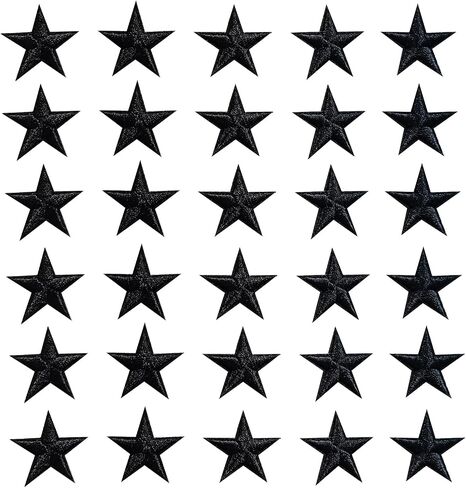 5pcs Black Star Iron on Patches, Star Patches Embroidered Applique for Clothing, Jackets, Hats,Backpacks, Jeans (3.2 inches) in Kuwait
