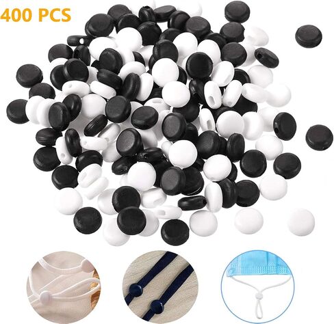 Cord Locks Silicone Toggles for Drawstrings Elastic Cord Rope Adjuster Non Slip Stopper, 400 PCS in Saudi Arabia