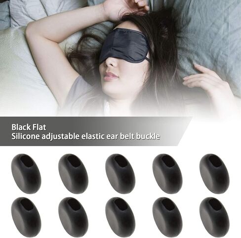 500Pcs Black Flat Shaped Cord Locks Silicone Adjustable Drawstrings Toggles Elastic Rope Adjuster Non-Slip Stoppers for Adults Kids in Saudi Arabia