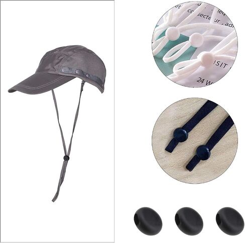 500Pcs Black Flat Shaped Cord Locks Silicone Adjustable Drawstrings Toggles Elastic Rope Adjuster Non-Slip Stoppers for Adults Kids in Saudi Arabia