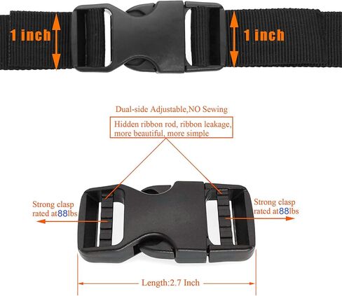 Buckle 1" Wide Inside, Quick Side Release Buckle for 1 inch/25mm Webbing Straps, Heavy Duty Plastic Buckles Dual Adjustable No Sewing Clips for Boat Cover Luggage Strap Pet Collar Backpack Replacement in Kuwait