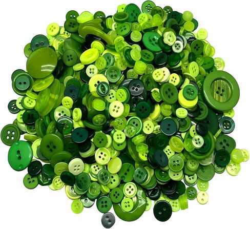 Resin Buttons Assorted Sizes Craft Buttons About 660 Pcs for Sewing DIY Crafts, Children's Manual Button Painting, Green in Saudi Arabia