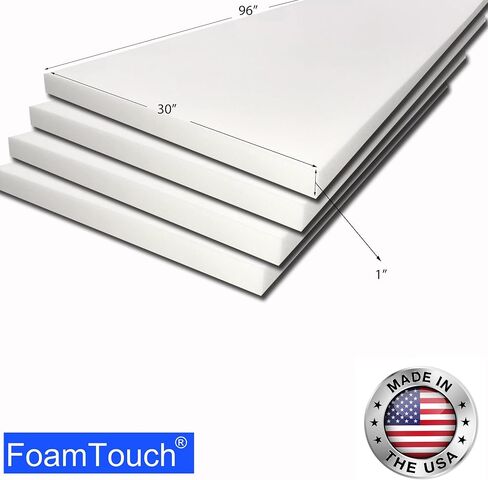 رغوة تنجيد FoamTouch 1x30x96، عدد 1 (عبوة من 1)، أبيض in Kuwait