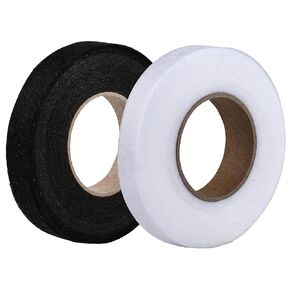 2 لفات من الحديد على شريط الحاشية بطول 140 ياردة، شريط حاشية لاصق من نسيج شبكي رائع، شريط تنحنح للسراويل، ملابس الجينز، إكسسوارات خياطة الملابس بنفسك، كل 70 ياردة، عبوتان 1/2 بوصة (أسود + أبيض) in Kuwait