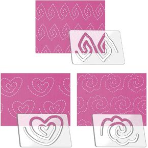 Kapyoo 3Pcs Free Motion Quilting Rulers and Templates Set Quilting Templates for Machine Quilting Supplies Stencils with Non-Slip Grips (Series C) in Saudi Arabia