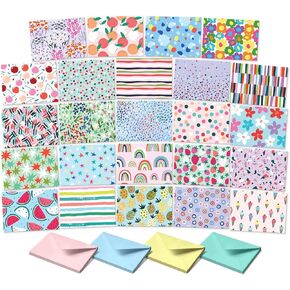 S&O Blank Cards for All Occasions in One Box Set - Blank Notecards with Envelopes for Handwritten Messages - All Occasion Cards Assortment Box with Envelopes - 24 Vibrant Notecards and Envelopes Set