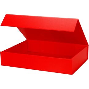 صندوق هدايا مع أغطية، 11.5 × 8.5 × 2.3 في علب هدايا قابلة للطي بإغلاق مغناطيسي لتغليف الهدايا من القمصان والقفازات والأوشحة وعيد باتريك والحلوى وملابس الأطفال والمجوهرات والكتب، وتأتي مع شريط (أخضر الغابة) in Kuwait