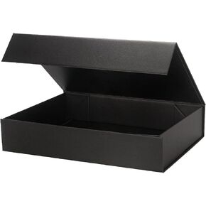 MOZRRO Gift Box 11.5 x 8.2 x 2.3 In Gift Boxes for Presents Magnetic Closure, Gift Boxes with Lids for Presents Birthday Luxury Jewelry T-shirts Gloves Scarves Books Clothes Candy, Gift Wrap - Black