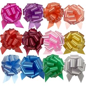 UNIQOOO 24Pcs 12 Color Easter Gift Wrap Pull Bows, Large 6 Inch Assorted Gift Pull Bows for Gift Basket, Gift Bag Box Wrapping Décor, Valentines Day, Birthday, Anniversary, Wedding, Florist Packaging in Saudi Arabia