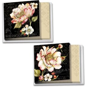 The Best Card Company - 12 Assorted Blank Note Cards (4 x 5.12 Inch) - Boxed All Occasion Notecards Bulk (4 Designs, 3 Each) - Basic Blooms MQ4627OCB-B3x4