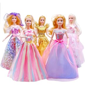 5 Sets Doll Clothes Handmade Doll Dress for 11.5 Inch Doll Wedding Party Dresses Gown Outfit Costume Suit for 11.5 inch Dolls Random Styles