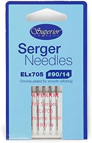 Superior Threads ELx705 Chromium-Plated Serger Needles for Cover Stitch-Capable Home Sewing Machines 5 Per Pack (Size #90/14) in Saudi Arabia