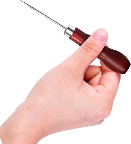 Awl Tool Wooden Handle Scratch Awl Gourd Shape Sewing Awl with Box Leather Craft Repair Tools Awl Tool for Scratch Wood,Leather,Sewing,Punch (4 PCS) in Kuwait