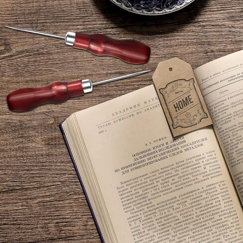 Awl Tool Wooden Handle Scratch Awl Gourd Shape Sewing Awl with Box Leather Craft Repair Tools Awl Tool for Scratch Wood,Leather,Sewing,Punch (4 PCS) in Kuwait