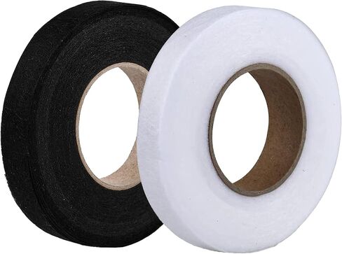 2 لفات من الحديد على شريط الحاشية بطول 140 ياردة، شريط حاشية لاصق من نسيج شبكي رائع، شريط تنحنح للسراويل، ملابس الجينز، إكسسوارات خياطة الملابس بنفسك، كل 70 ياردة، عبوتان 1/2 بوصة (أسود + أبيض) in Kuwait