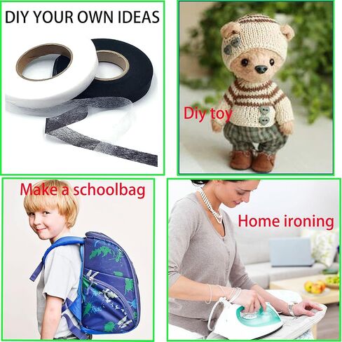 2 لفات من الحديد على شريط الحاشية بطول 140 ياردة، شريط حاشية لاصق من نسيج شبكي رائع، شريط تنحنح للسراويل، ملابس الجينز، إكسسوارات خياطة الملابس بنفسك، كل 70 ياردة، عبوتان 1/2 بوصة (أسود + أبيض) in Kuwait