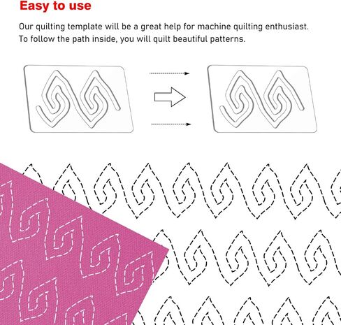 Kapyoo 3Pcs Free Motion Quilting Rulers and Templates Set Quilting Templates for Machine Quilting Supplies Stencils with Non-Slip Grips (Series C) in Kuwait