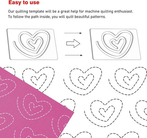 Kapyoo 3Pcs Free Motion Quilting Rulers and Templates Set Quilting Templates for Machine Quilting Supplies Stencils with Non-Slip Grips (Series C) in Kuwait