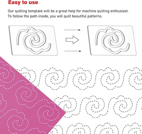 Kapyoo 3Pcs Free Motion Quilting Rulers and Templates Set Quilting Templates for Machine Quilting Supplies Stencils with Non-Slip Grips (Series C) in Kuwait
