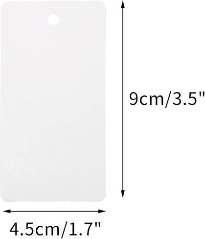 G2PLUS 100PCS Blank Gift Tags,3.5" x 1.7" White Kraft Paper Gift Tag with String, Rectangle Hanging Tags for Arts and Crafts Wedding Holiday, Teachers Day,Christmas,Thanksgiving,Party Favors in Saudi Arabia