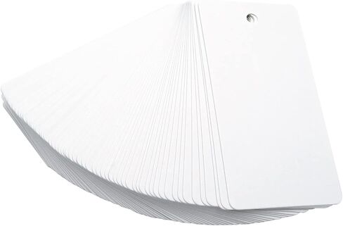 G2PLUS 100PCS Blank Gift Tags,3.5" x 1.7" White Kraft Paper Gift Tag with String, Rectangle Hanging Tags for Arts and Crafts Wedding Holiday, Teachers Day,Christmas,Thanksgiving,Party Favors in Saudi Arabia