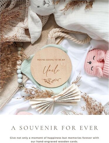 Joli Coon Pregnancy announcement wooden card - You're going to be grandparents with pocketfold envelope and seal sticker - Baby announcement grandparents in Kuwait