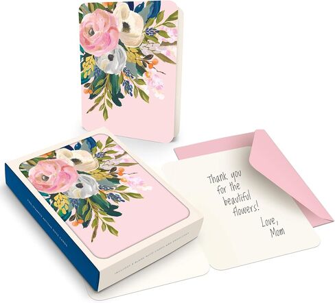 Artisan Blank Note Cards by Studio Oh! - Desert Blossoms - Pack of 8 - 4.25" × 5.5" Printed Textured Art Paper Embellished with Foil Stamping Cards and Envelopes in Saudi Arabia