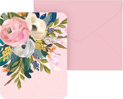 Artisan Blank Note Cards by Studio Oh! - Desert Blossoms - Pack of 8 - 4.25" × 5.5" Printed Textured Art Paper Embellished with Foil Stamping Cards and Envelopes in Saudi Arabia