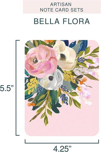 Artisan Blank Note Cards by Studio Oh! - Desert Blossoms - Pack of 8 - 4.25" × 5.5" Printed Textured Art Paper Embellished with Foil Stamping Cards and Envelopes in Saudi Arabia