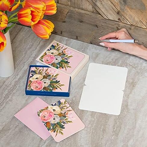 Artisan Blank Note Cards by Studio Oh! - Desert Blossoms - Pack of 8 - 4.25" × 5.5" Printed Textured Art Paper Embellished with Foil Stamping Cards and Envelopes in Saudi Arabia