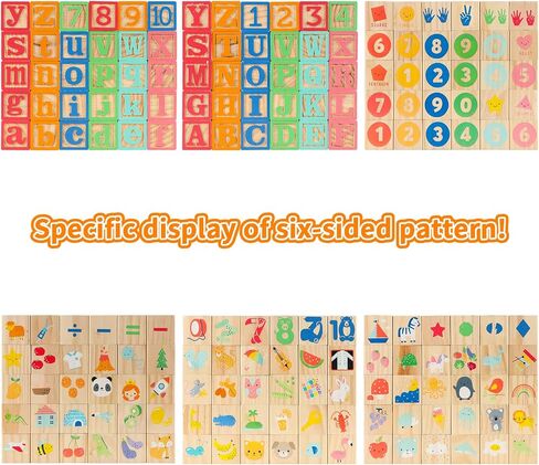 مكعبات بناء خشبية من Joqutoys ABC للأطفال الصغار 1-3 كبيرة، 26 قطعة من مكعبات تكديس الحروف الأبجدية والأرقام، ألعاب تعليمية تعليمية للأولاد والبنات وهدايا الأطفال 1.65 بوصة in Kuwait