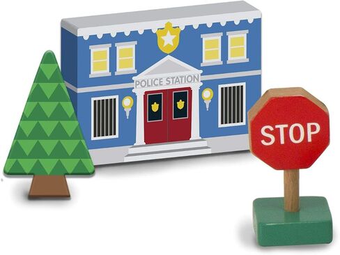 Melissa & Doug Wooden Town Play Set With Storage Tray (32 pcs) in Saudi Arabia