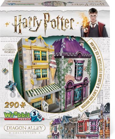 Wrebbit3D Madam Malkin’s and Florean Fortescue’s Ice Cream Puzzle for Teens and Adults | 290 Real Jigsaw Puzzle Pieces | Not Just an Ordinary Model Kit for Adults | Great Gift for Harry Potter Fans in Kuwait