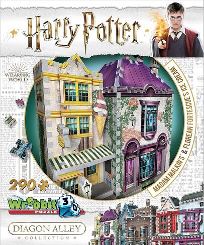 Wrebbit3D Madam Malkin’s and Florean Fortescue’s Ice Cream Puzzle for Teens and Adults | 290 Real Jigsaw Puzzle Pieces | Not Just an Ordinary Model Kit for Adults | Great Gift for Harry Potter Fans in Kuwait