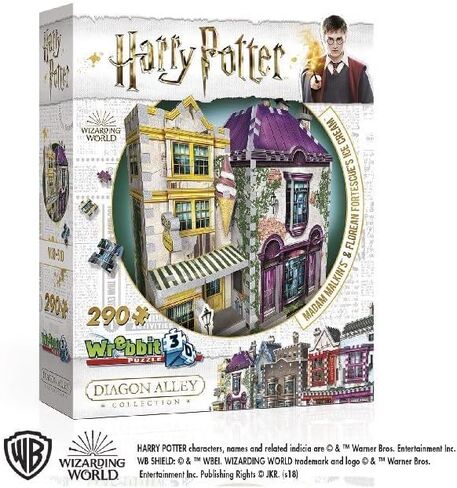 Wrebbit3D Madam Malkin’s and Florean Fortescue’s Ice Cream Puzzle for Teens and Adults | 290 Real Jigsaw Puzzle Pieces | Not Just an Ordinary Model Kit for Adults | Great Gift for Harry Potter Fans in Kuwait