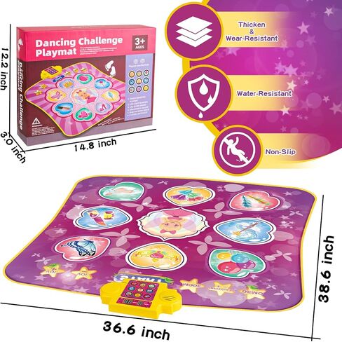 ألعاب بساط الرقص TWFRIC للأطفال من عمر 3 إلى 12 عامًا، وسادة رقص إلكترونية مع 3 مستويات تحدي بساط رقص موسيقي للأطفال مع أضواء LED لعبة رقص موسيقية مدمجة لعيد الميلاد للأطفال in Kuwait