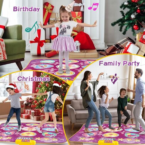 ألعاب بساط الرقص TWFRIC للأطفال من عمر 3 إلى 12 عامًا، وسادة رقص إلكترونية مع 3 مستويات تحدي بساط رقص موسيقي للأطفال مع أضواء LED لعبة رقص موسيقية مدمجة لعيد الميلاد للأطفال in Kuwait