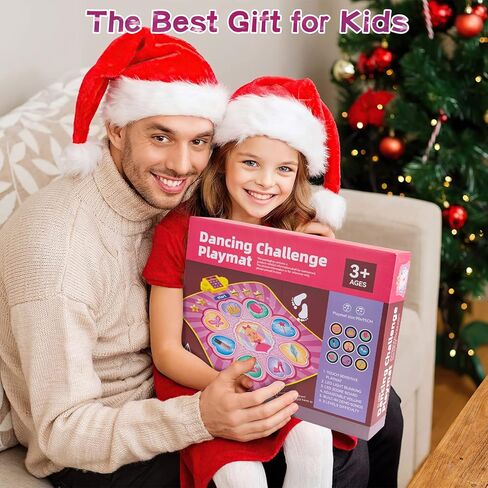 ألعاب بساط الرقص TWFRIC للأطفال من عمر 3 إلى 12 عامًا، وسادة رقص إلكترونية مع 3 مستويات تحدي بساط رقص موسيقي للأطفال مع أضواء LED لعبة رقص موسيقية مدمجة لعيد الميلاد للأطفال in Kuwait