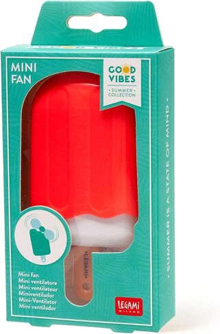Legami - Mini Portable Ice Pop Fan, Flexible Blades, Material: ABS, EVA, Size: 8.5 x 17.3 cm, Practical, Functional and Fun in Saudi Arabia