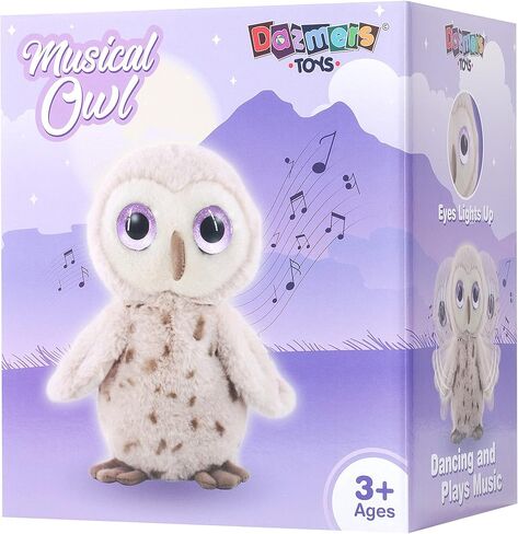 لعبة قطيفة للحيوانات الحية المحشوة على شكل بومة راقصة - لعبة تفاعلية للأطفال الصغار - بومة تغني - حيوانات أليفة محشوة لطيفة وناعمة على شكل حيوانات حية للأطفال - لعبة حيوانات أليفة محشوة من القطيفة المتحركة للأطفال الصغار in Kuwait