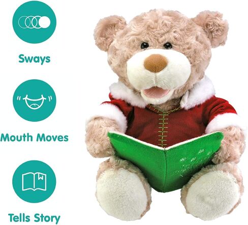 Cuddle Barn - Storytime Teddie | Animated Storytelling Holiday Bear Stuffed Animal Plush Toy Reads The Story T'was The Night Before Christmas, 10" in Kuwait
