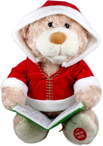 Cuddle Barn - Storytime Teddie | Animated Storytelling Holiday Bear Stuffed Animal Plush Toy Reads The Story T'was The Night Before Christmas, 10" in Kuwait