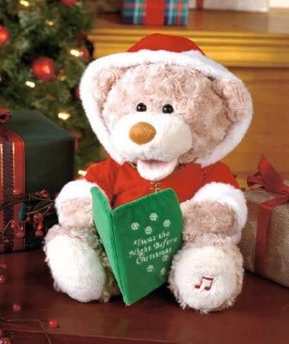 Cuddle Barn - Storytime Teddie | Animated Storytelling Holiday Bear Stuffed Animal Plush Toy Reads The Story T'was The Night Before Christmas, 10" in Kuwait