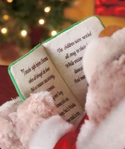 Cuddle Barn - Storytime Teddie | Animated Storytelling Holiday Bear Stuffed Animal Plush Toy Reads The Story T'was The Night Before Christmas, 10" in Kuwait