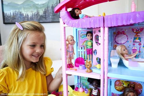 Barbie Dollhouse, Chelsea Playhouse with Transforming Areas & 20+ Pieces, Includes 2 Pets, Pool, Furniture & Accessories in Saudi Arabia