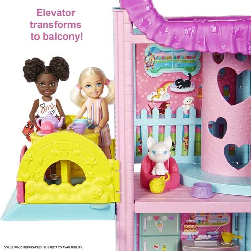 Barbie Dollhouse, Chelsea Playhouse with Transforming Areas & 20+ Pieces, Includes 2 Pets, Pool, Furniture & Accessories in Saudi Arabia