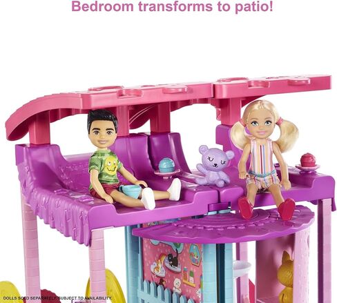 Barbie Dollhouse, Chelsea Playhouse with Transforming Areas & 20+ Pieces, Includes 2 Pets, Pool, Furniture & Accessories in Saudi Arabia