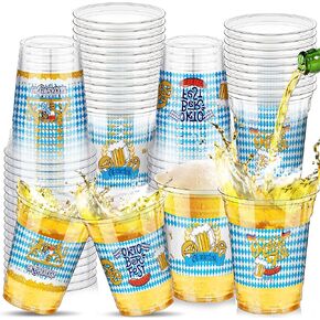 16 oz Plastic Oktoberfest Cups 60 Pcs Oktoberfest Party Supplies Clear Cups Plastic Drinking Cup German Beer Festival Cups Beverage Drinking Cups for Oktoberfest Party Favors Home Supplies in Saudi Arabia