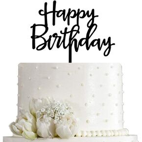 غلاف كعكة عيد ميلاد سعيد - زينة حفلات أعياد الميلاد، مرآة من الأكريليك باللون الذهبي الوردي